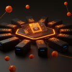 Almacenamiento innovador para startups con ZFS y doce USB realizando gestión avanzada y protección de datos.