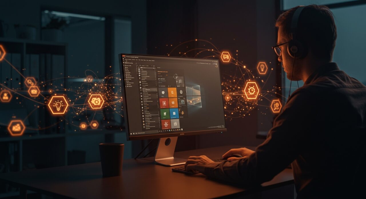 Interfaz de Zorin OS 18 simulando Windows 10 en un entorno profesional, demostrando la productividad y compatibilidad para empresas con software libre.