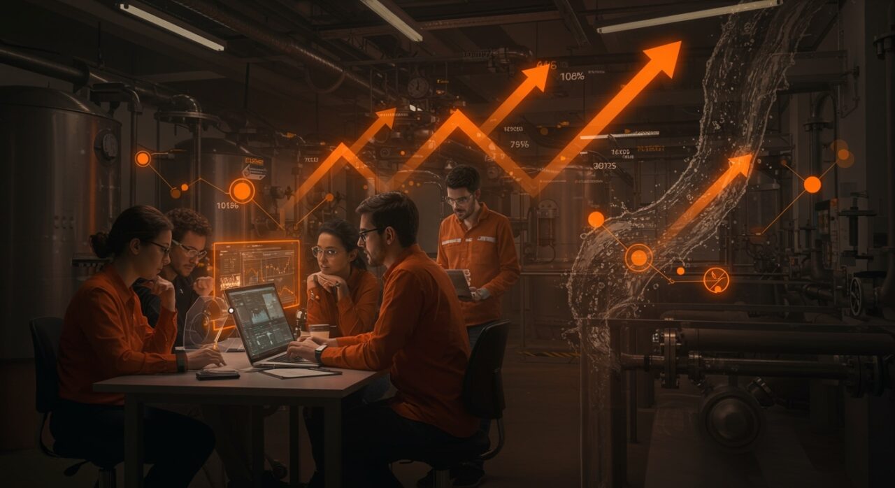 Equipo de intraemprendedores impulsando innovación y optimización operativa en Aguas Andinas con el programa Acelera Ventures.