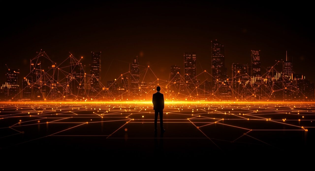 Adopción lenta de inteligencia artificial en el mercado con oportunidades para startups en LATAM, ilustrado con redes neuronales y energía de inversión.