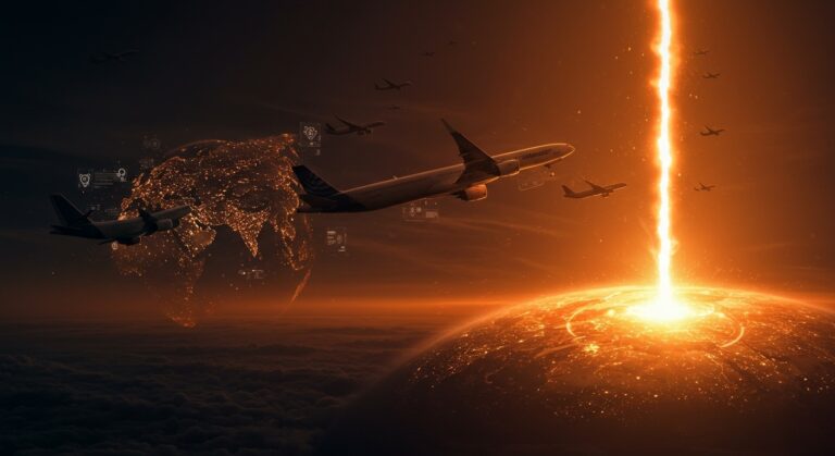 Alerta de Airbus sobre riesgo tecnológico y actualización software por radiación solar en 6,000 aviones, conceptos de disrupción y gestión de riesgo en aeronáutica.