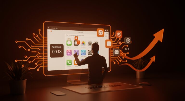 Nueva interfaz web de la App Store de Apple con enfoque en innovación y accesibilidad en tecnología.