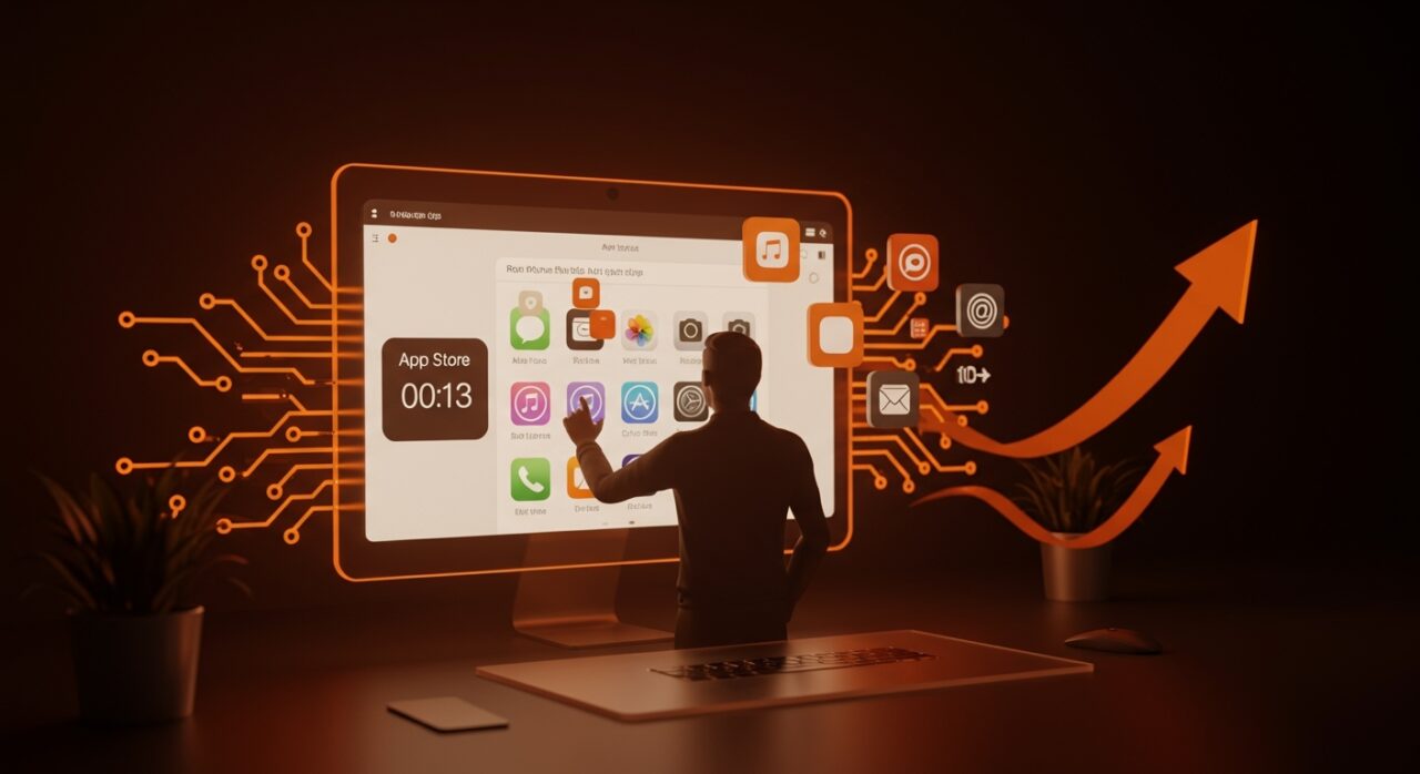Nueva interfaz web de la App Store de Apple con enfoque en innovación y accesibilidad en tecnología.