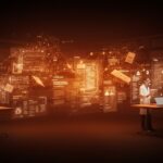 Interfaz digital mostrando revisión por pares y modelos de lenguaje en arXiv para control de artículos científicos en inteligencia artificial.