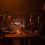 Fundadores interactuando con plataforma avanzada de inteligencia artificial ASI:One, destacando ecosistemas de IA aplicada y automatización.