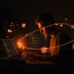 Guía experta para comenzar con Emacs moderno mostrando un desarrollador en entorno tecnológico avanzado y herramientas de productividad.