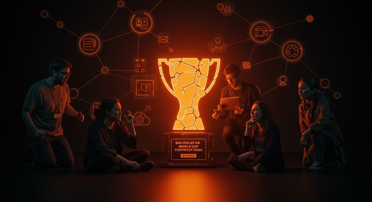 Competencia global Bad UX World Cup 2025 destacando innovación en experiencia de usuario y comunidad tech.