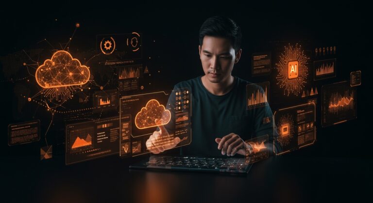 Founder utilizando plataforma de entrenamiento AI open-source con infraestructura multi-nube y control total sobre modelos y datos.