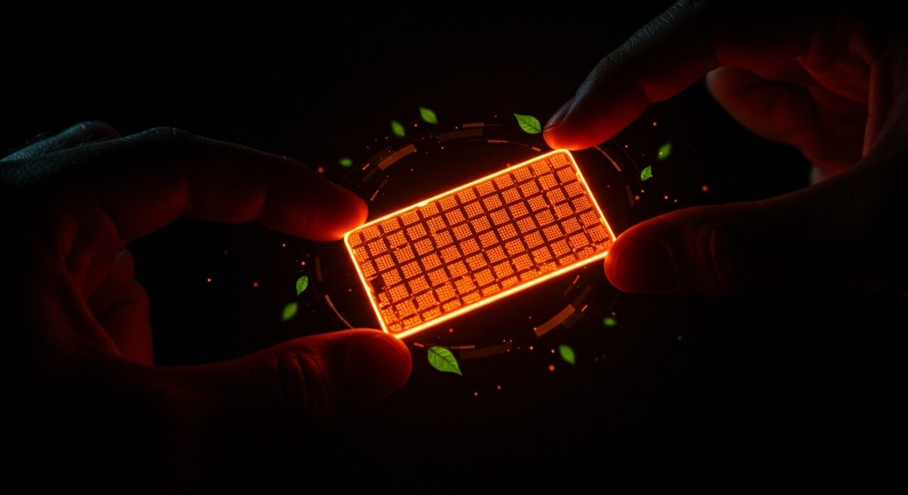 Batería ultrafina ecológica de startup suiza innovando en microelectrónica sostenible y carga rápida.