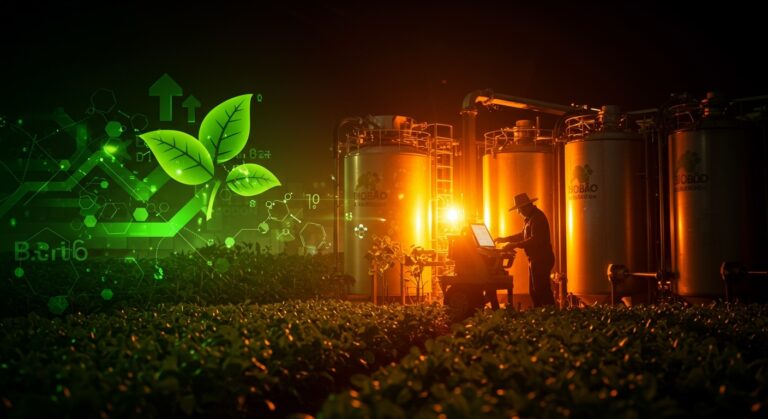 Planta de biocarbono en Biobío impulsando la agricultura sostenible e innovación ambiental con tecnología avanzada.