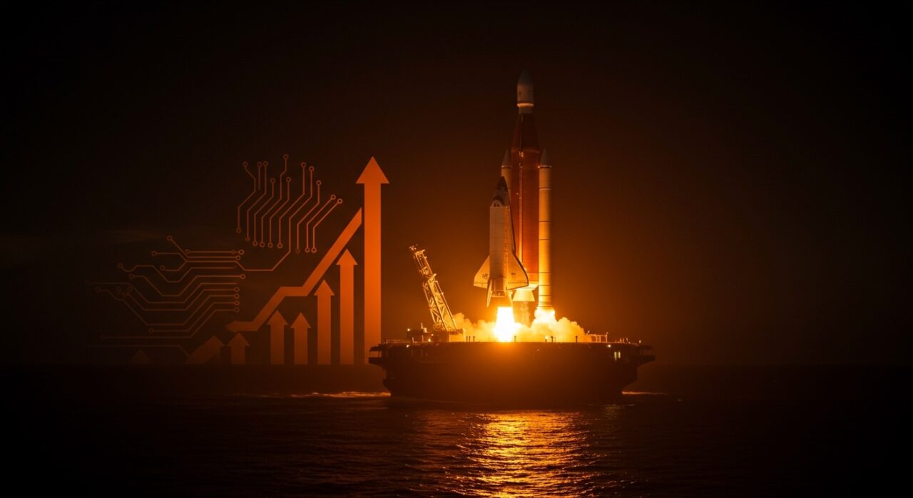 Aterrizaje exitoso del cohete reutilizable New Glenn de Blue Origin con nave NASA, destacando innovación en tecnología aeroespacial.