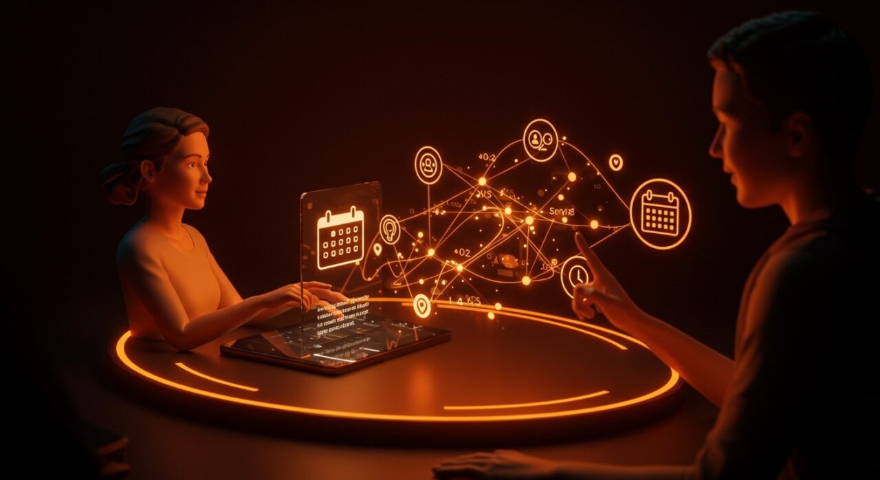 Capacidades agentivas de Google AI facilitando reservas online personalizadas de eventos y citas con automatización inteligente.