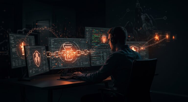 Analista de ciberseguridad protegiendo una startup contra el malware Jabber Zeus y ataques cibernéticos.