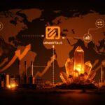 Ilustración conceptual del acuerdo Codelco-SQM en el mercado del litio chileno con influencia geopolítica de Minmetals y su impacto en startups e inversores.