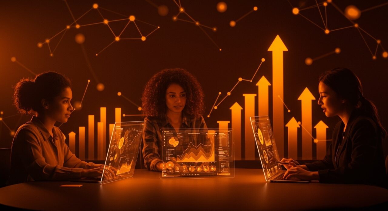 Grupo de mujeres emprendedoras cofundadoras de startups tecnológicas en España, destacando innovación en deeptech y biotecnología.