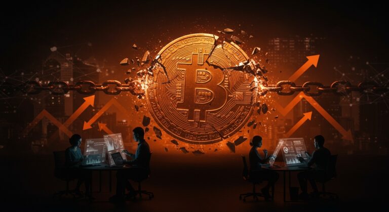 Caída de bitcoin y criptomonedas en 2025 con emprendedores fintech analizando datos para gestionar riesgos y aprender lecciones clave.