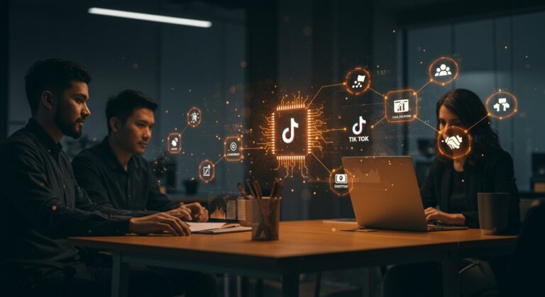 Ecosistema creativo de startup con inteligencia artificial, marketing digital y social commerce, destacando VKNG Group en LATAM.