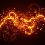 Visualización conceptual de deadlocks y programación async en Rust y Python, mostrando concurrencia y finalizadores en sistemas modernos.