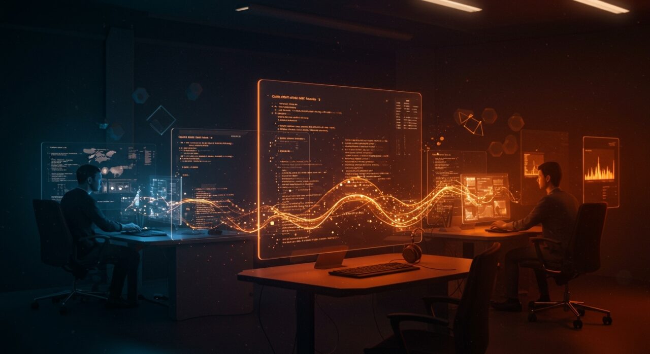 Equipo de startup comparando código de forma segura y eficiente con herramientas de diff checker en un entorno colaborativo y protegido.