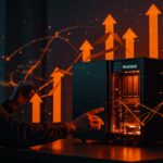 Founder configurando un DIY NAS eficiente en un homelab tecnológico con ambientación en tonos naranja y negro, destacando hardware y conectividad para startups.