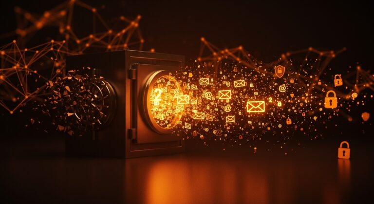 Brecha de datos mostrando la exposición de dos mil millones de correos electrónicos con énfasis en seguridad informática para startups.