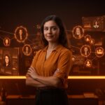 Liderazgo femenino en emprendimiento y tecnología, representando la visibilidad y comunidad de startups hispanas.