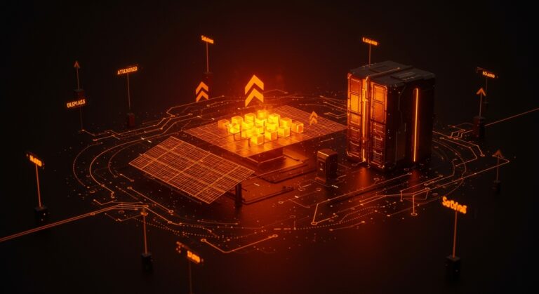 Energía solar térmica aplicada a centros de datos IA, mostrando tecnología limpia con alta escalabilidad y costos bajos en un enfoque innovador de startups.