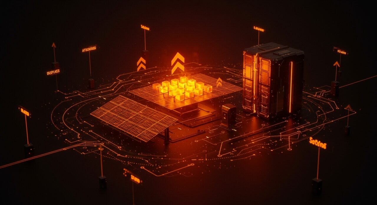 Energía solar térmica aplicada a centros de datos IA, mostrando tecnología limpia con alta escalabilidad y costos bajos en un enfoque innovador de startups.