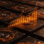 Estadísticas de fallo de discos duros Backblaze Q3 2025 reflejadas en un análisis visual de hardware e infraestructura tecnológica.