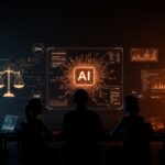 Trabajadores y fundadores de IA colaborando sobre aspectos éticos y calidad de datos en inteligencia artificial para startups tech.