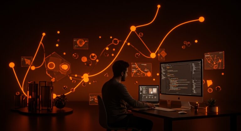 Entorno visual open source para creative coding y prototipado rápido 3D en macOS con enfoque en desarrollo Apple y comunidad startup.