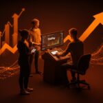 Equipo fintech danés trabajando en interfaz digital de pagos, simbolizando la evolución y escalabilidad de Flatpay como unicornio europeo.