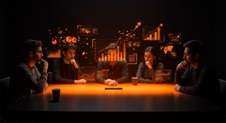 Fundadores de startups hispanos colaborando en innovación y aprendizaje del fracaso en el ecosistema tech de LATAM.