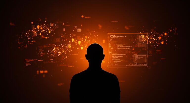 El futuro del software libre pequeño frente a la inteligencia artificial y modelos de lenguaje, mostrando la interacción entre open source y automatización AI.