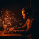 Desarrollador de software trabajando con código en C utilizando genéricos seguros y macros para mejorar la calidad y mantenibilidad del software.