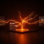 Interfaz digital resaltando la rama principal 'main' en Git 3.0 representando colaboración y tendencias tecnológicas en desarrollo de software.