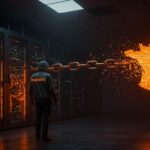 Infraestructura de GrapheneOS retirándose de Francia simbolizando privacidad y seguridad ante presiones legales y regulaciones.