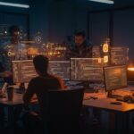 Equipo de desarrolladores en startup tech automatizando la conversión de tipos entre Golang y TypeScript con herramientas AI para optimizar el workflow frontend-backend.