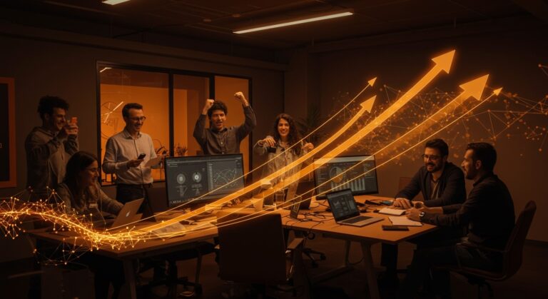 Emprendedores colaborando en Ceuta en proyectos innovadores impulsados por el programa Impulsa StartUp 2025, destacando talento local y crecimiento de startups.