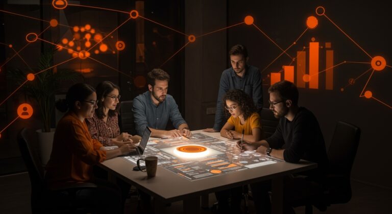 Emprendedores colaborando en Bizkaia, representando el ecosistema startup y la innovación del B Founders Club.