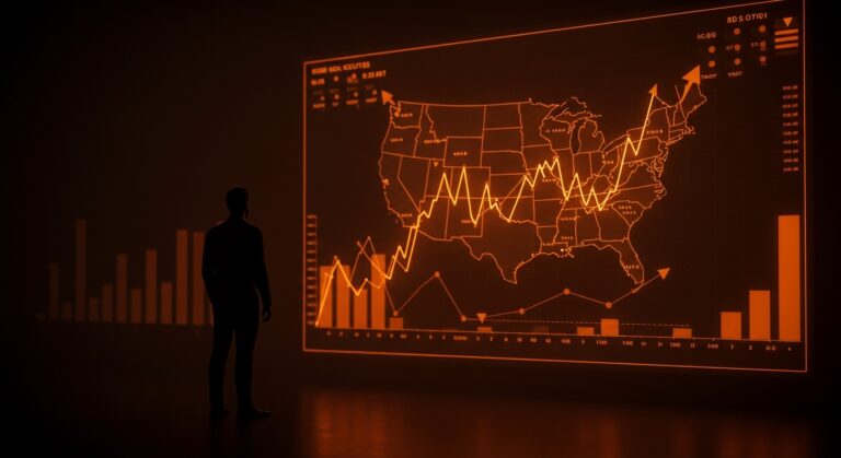 Impacto de la insatisfacción económica en las elecciones de EE.UU. con patrones políticos y tendencias de mercado destacados.