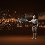 Robot avanzado con integración de grandes modelos de lenguaje en entorno de investigación en Andon Labs, destacando desafíos y avances en IA aplicada a la automatización robótica.