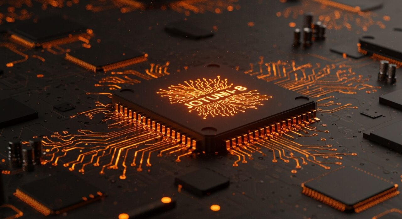 Chip IA Jotunn-8 de Vsora mostrando eficiencia energética y escalabilidad para inferencia de inteligencia artificial en startups tecnológicas.