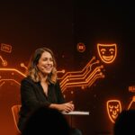 Karol Blum inspirando con humor tecnocreativo en ETM Day 2025, promoviendo innovación y emprendimiento en el ecosistema startup.