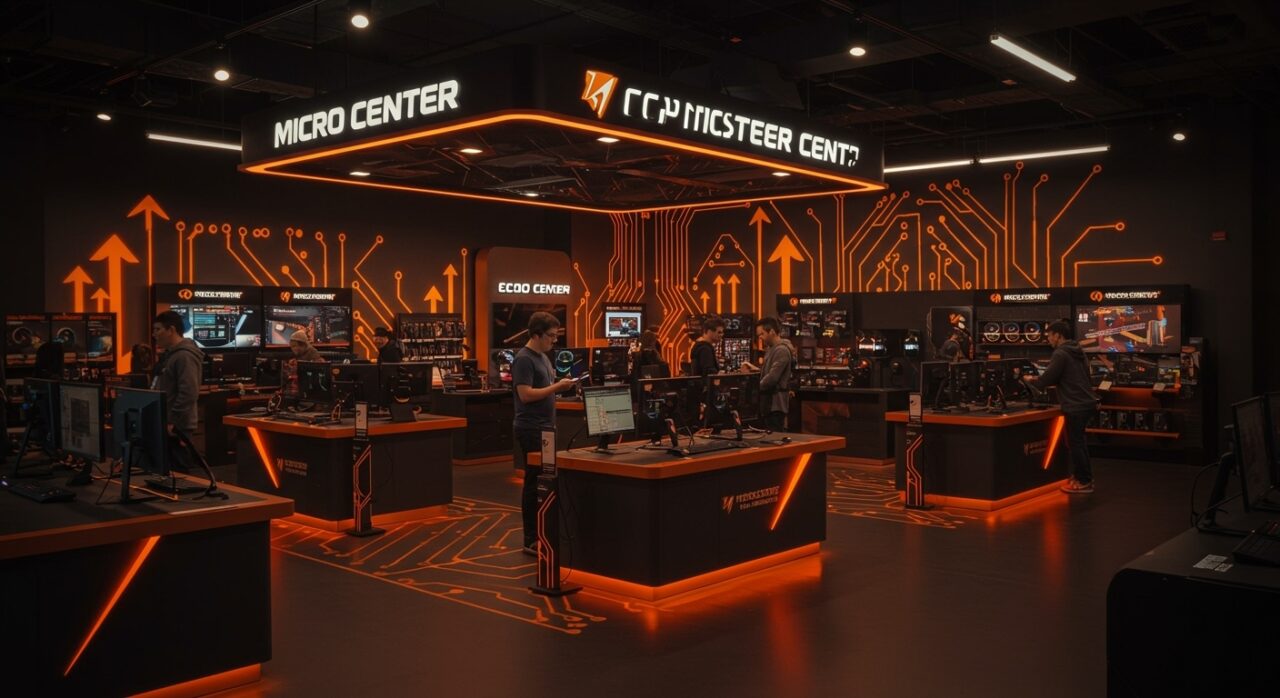Micro Center en Phoenix mostrando hardware avanzado y gaming como epicentro de retail tecnológico y tendencias de tecnología avanzada.