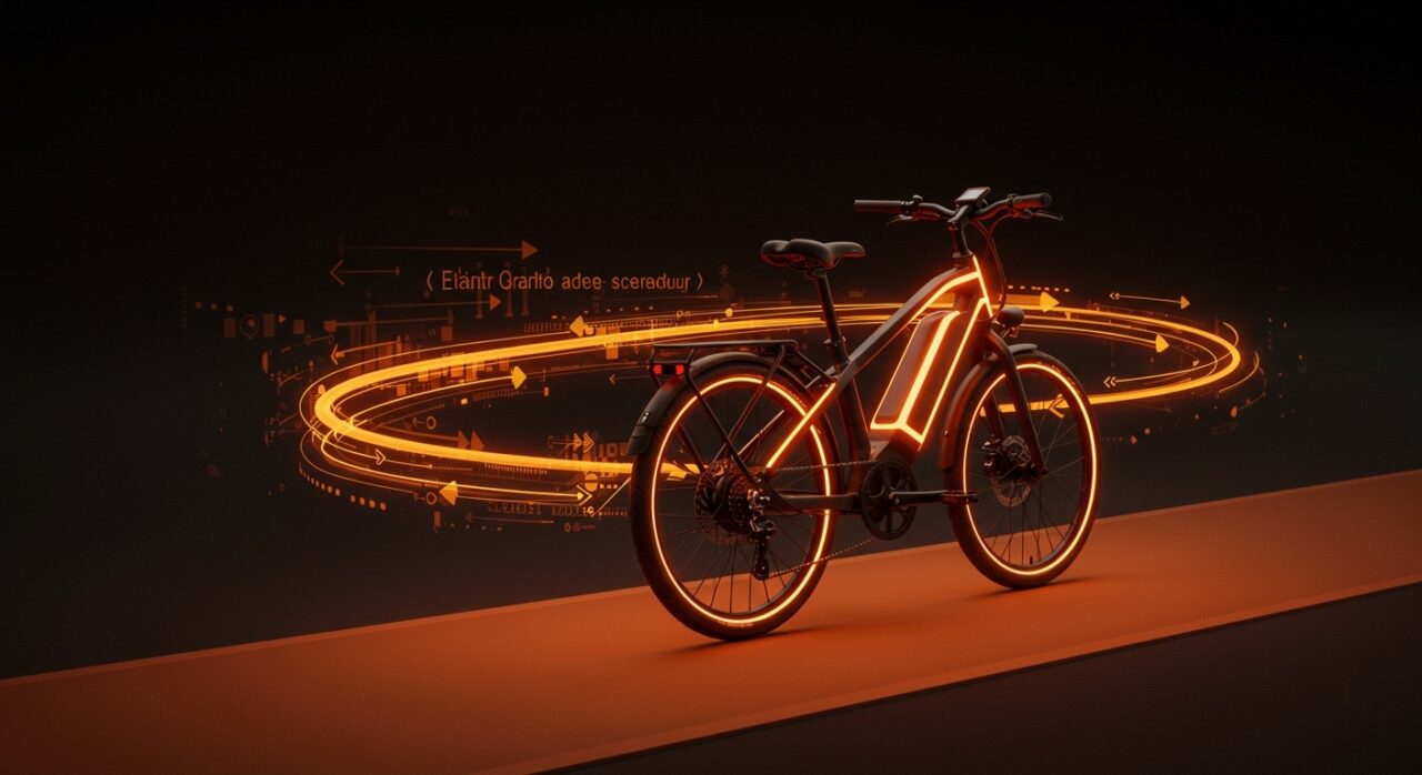 Bicicleta eléctrica innovadora con transmisión automática digital ADTS de startup española, representando movilidad sostenible y tecnología avanzada.