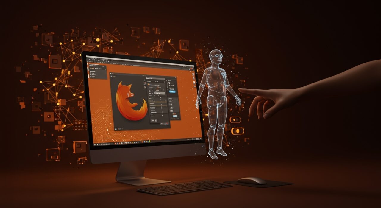 Interfaz de Mozilla Firefox con Window AI, el asistente de inteligencia artificial que prioriza la privacidad y el control del usuario en un entorno tecnológico moderno.