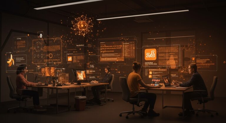 Interfaz de Nano Banana Pro de Google DeepMind mostrando generación de imágenes y textos multilenguaje para automatización en startups tecnológicas.