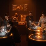 Evento Nit del ConTech 2025 en Barcelona premiando innovación y tecnología de startups en construcción con ambiente futurista y colaborativo.