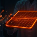 Nueva célula solar de silicio con tecnología HIBC mostrando récord de eficiencia en energía solar e innovación tecnológica.